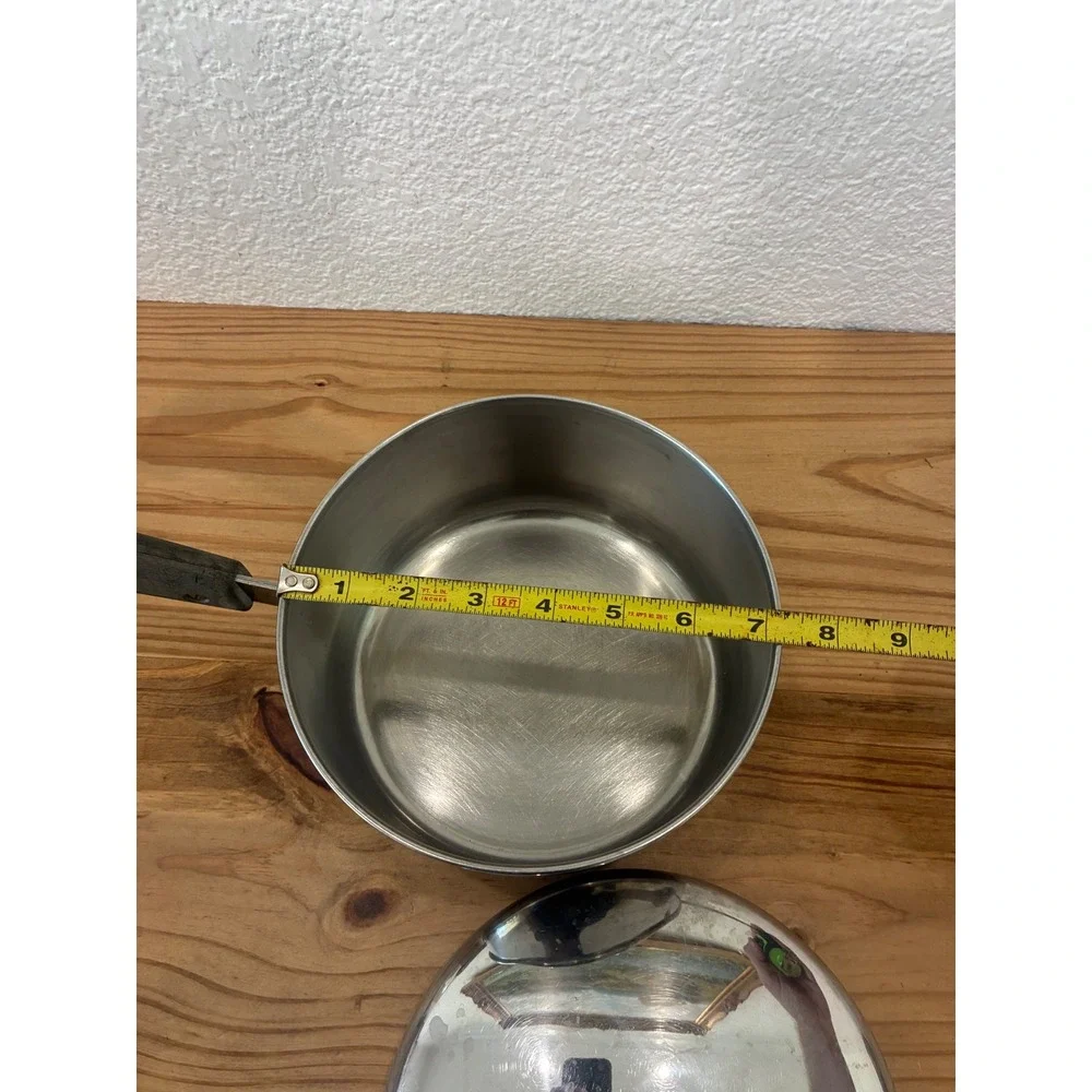 Revere Ware 1801 2 Quart Qt Copper Clad Sauce Pan Pot w/ Lid